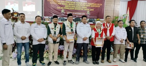 KPUD Muba Resmi Tetapkan Paslon Lucianty-Safarudin Nomor Urut 1 dan Paslon Toha-Rohman Nomor Urut 2