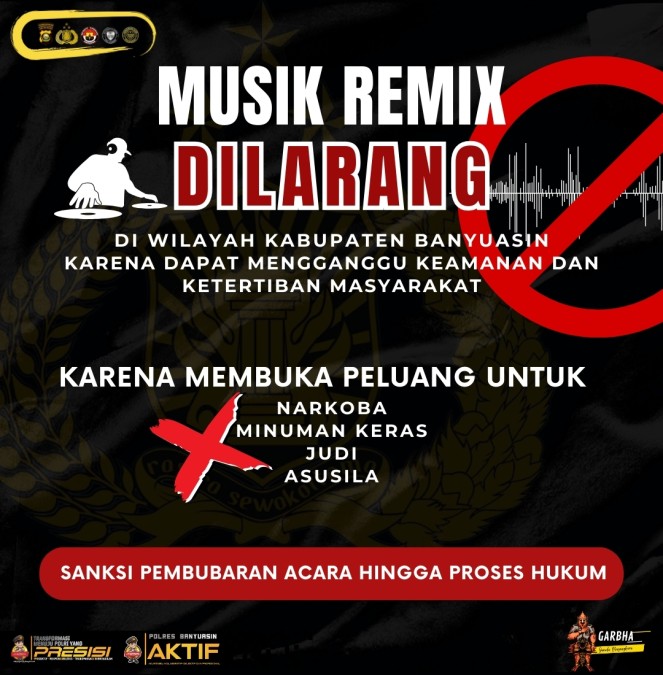 Musik Remik, Kapolres Banyuasin Kembali Tegaskan Dilarang