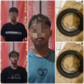 Polsek Penukal Abab ‘Gulung’ Tiga Pencuri Gardan Mobil Tronton