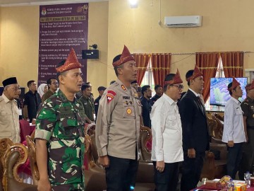 Kapolres Banyuasin Hadiri Langsung Rapat Pleno Rekapitulasi Hasil Pemilu 2024