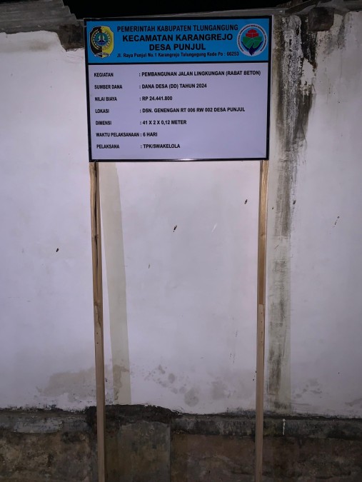 Realisasi Pembangunan Rabat Jalan Desa Punjul Baru Selesai, Mayarakat Sambut gembira